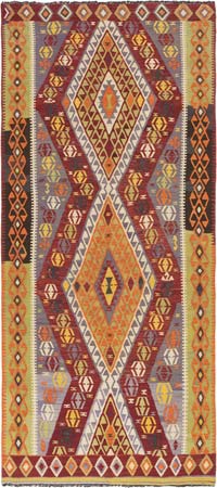 Vintage Bayburt Kilimi - 151 cm x 339 cm