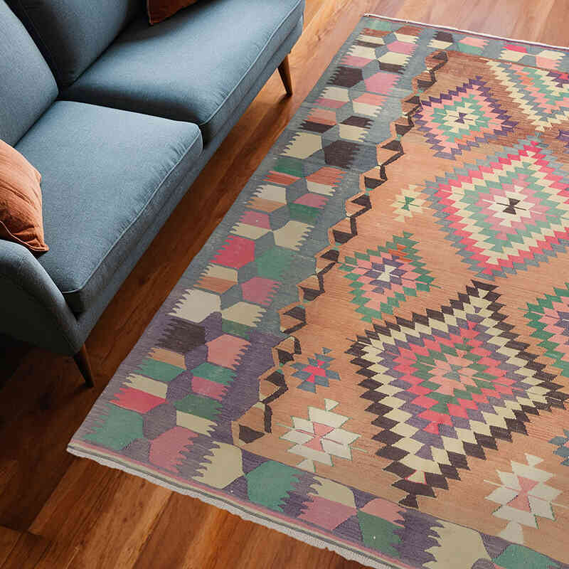 Vintage Manisa Kilim Rug - 6' 7" x 8'  (79" x 96") - K0071908