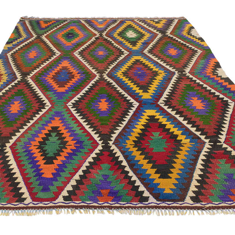Vintage Fethiye Kilim Rug - 5'  x 7' 9" (60" x 93") - K0071909