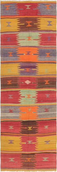 Vintage Sivas Kilim Rug - 4' 9" x 14'  (57" x 168")