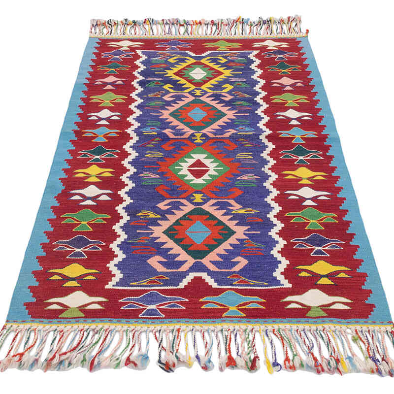 Vintage Denizli Kilim Rug - 2' 8" x 4' 5" (32" x 53") - K0071915