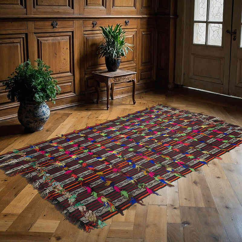 Alfombra Vintage Anatolian Kilim - 150 cm x 235 cm - K0071925