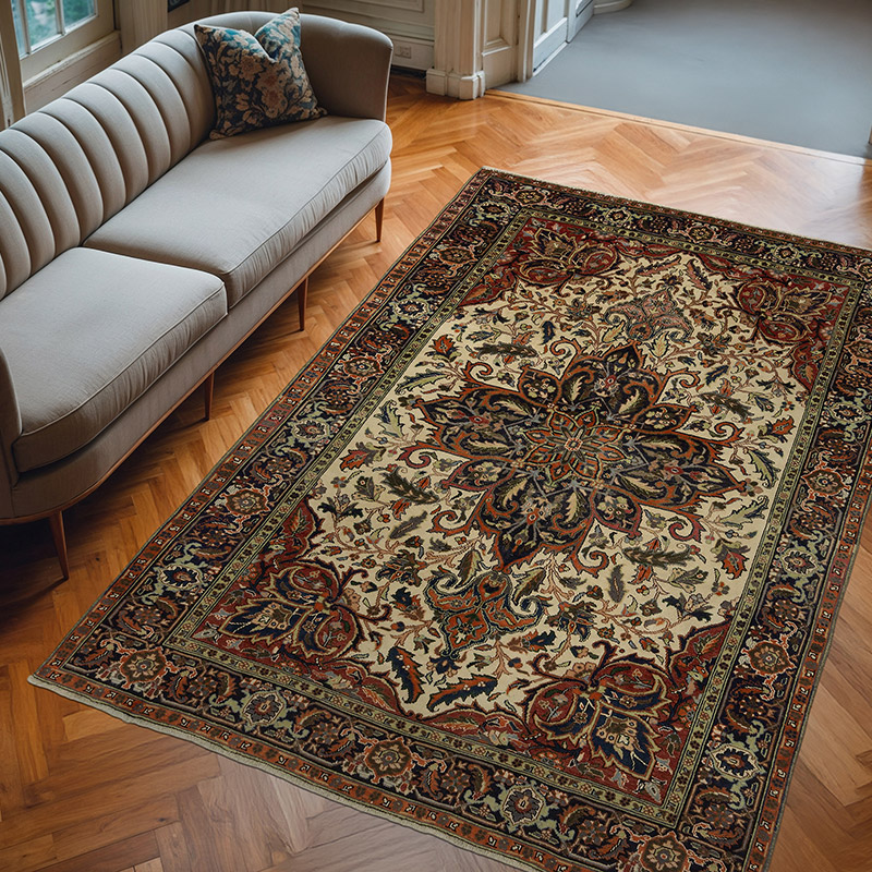 Alfombra Oriental Vintage Anudada a Mano - 198 cm x 294 cm - K0071940