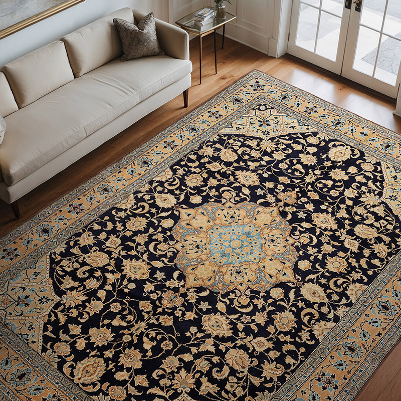 Vintage Hand-Knotted Oriental Rug - 8' 11" x 12' 1" (107" x 145") - K0071943