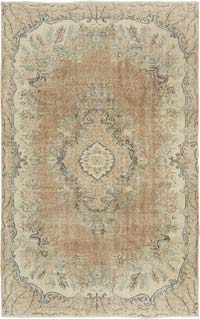 Vintage Turkish Hand-Knotted Rug - 5' 9" x 9' 1" (69" x 109")