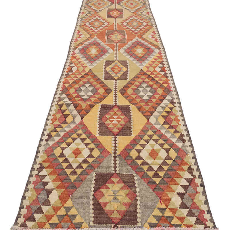 Vintage Tribal Kilim Runner - 2' 9" x 12' 7" (33" x 151") - K0071980