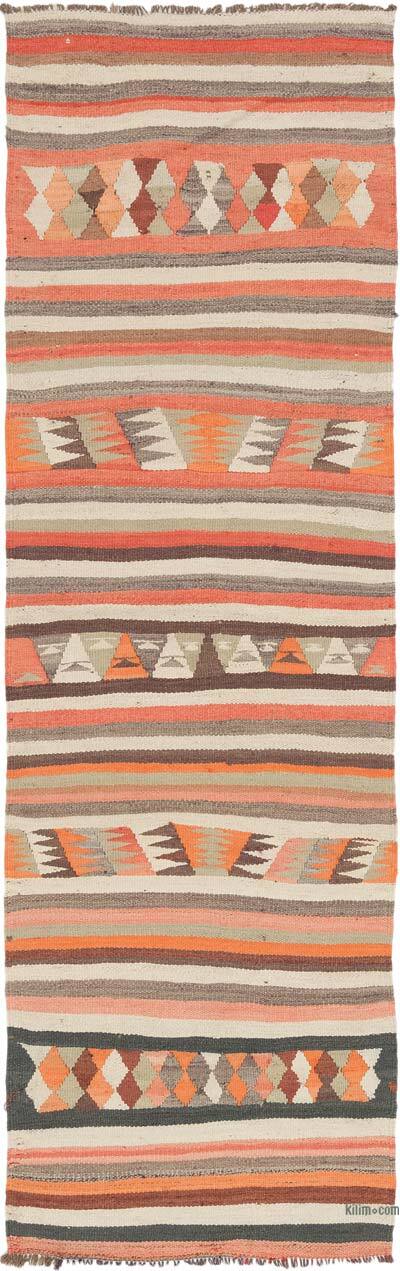 Vintage Tribal Kilim Runner - 3' 2" x 10' 7" (38" x 127")