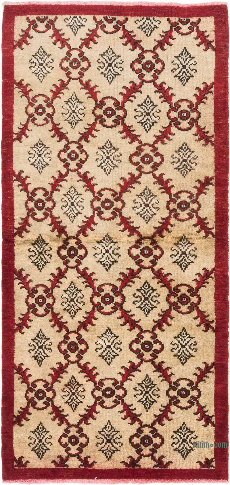 Vintage Turkish Hand-Knotted Rug - 3'  x 6' 5" (36" x 77") - K0071986