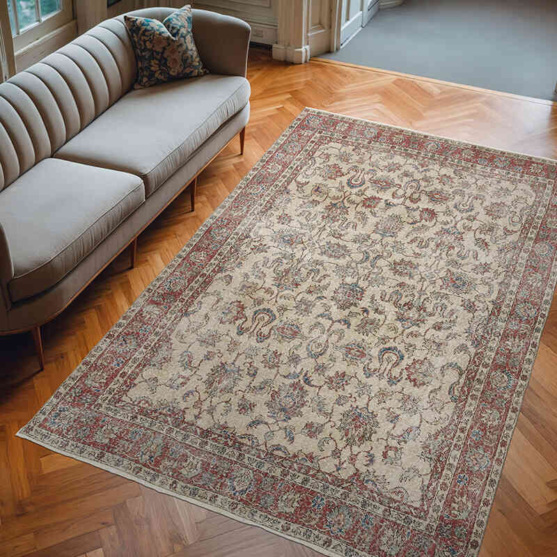 Alfombra Vintage Turca Anudada a Mano - 190 cm x 285 cm - K0071997