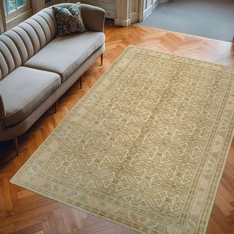 Alfombra Vintage Turca Anudada a Mano - 194 cm x 288 cm - K0072021
