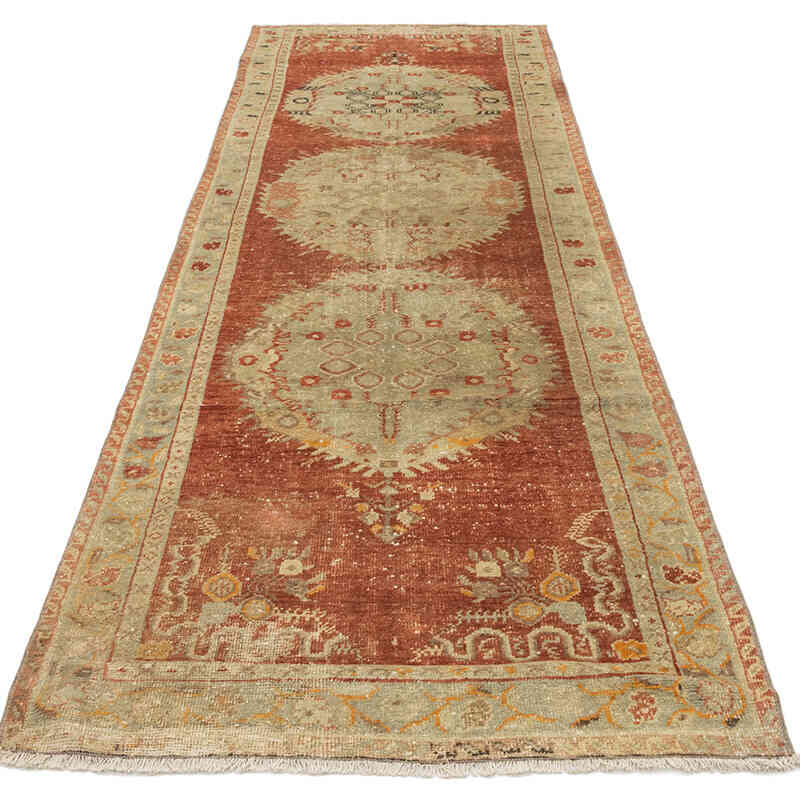 Vintage Turkish Hand-Knotted Runner - 3' 3" x 10' 1" (39" x 121") - K0072024