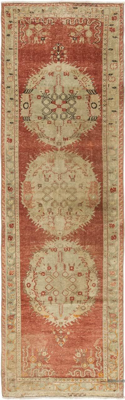 Vintage Turkish Hand-Knotted Runner - 3' 3" x 10' 1" (39" x 121")
