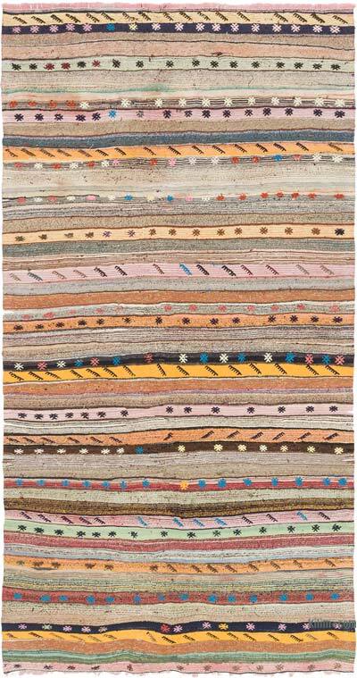 Vintage Turkish Kilim Rug - 5' 2" x 9' 6" (62" x 114")