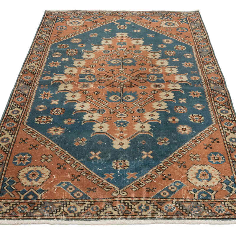 Alfombra Vintage Turca Anudada a Mano - 103 cm x 163 cm - K0072056