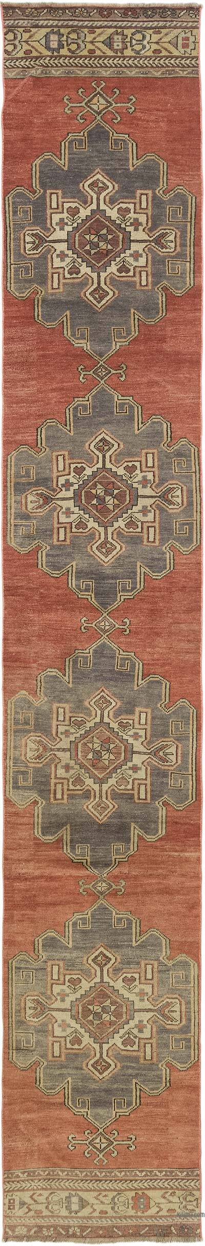 Vintage Turkish Hand-Knotted Runner - 2' 4" x 14' 9" (28" x 177")