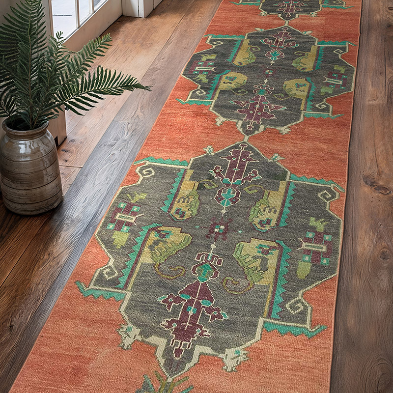 Vintage Turkish Hand-Knotted Runner - 3'  x 12' 1" (36" x 145") - K0072075