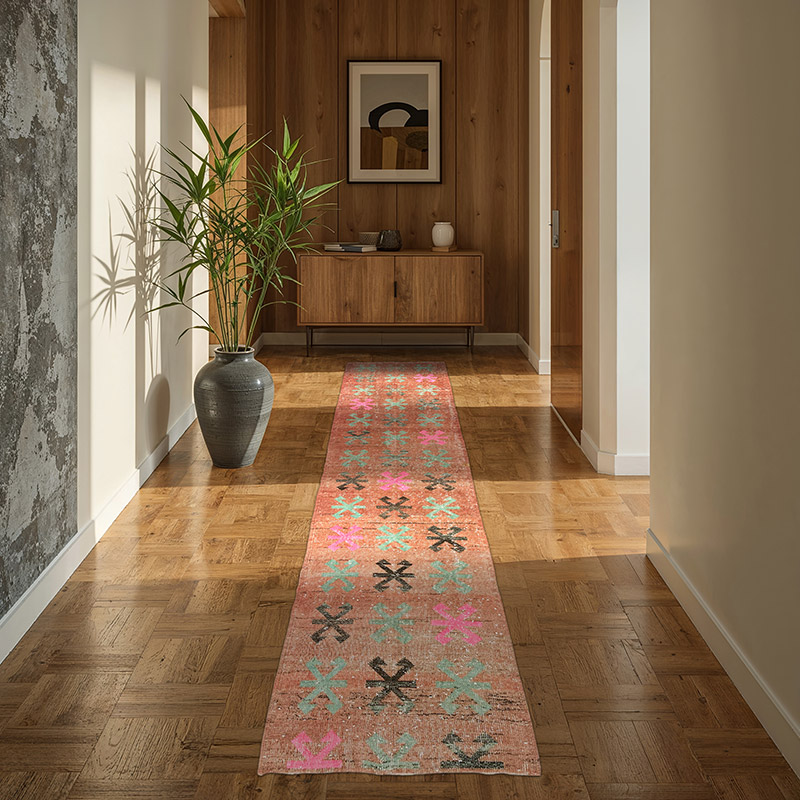 Alfombra Turca Vintage De Pasillo - 74 cm x 284 cm - K0072076