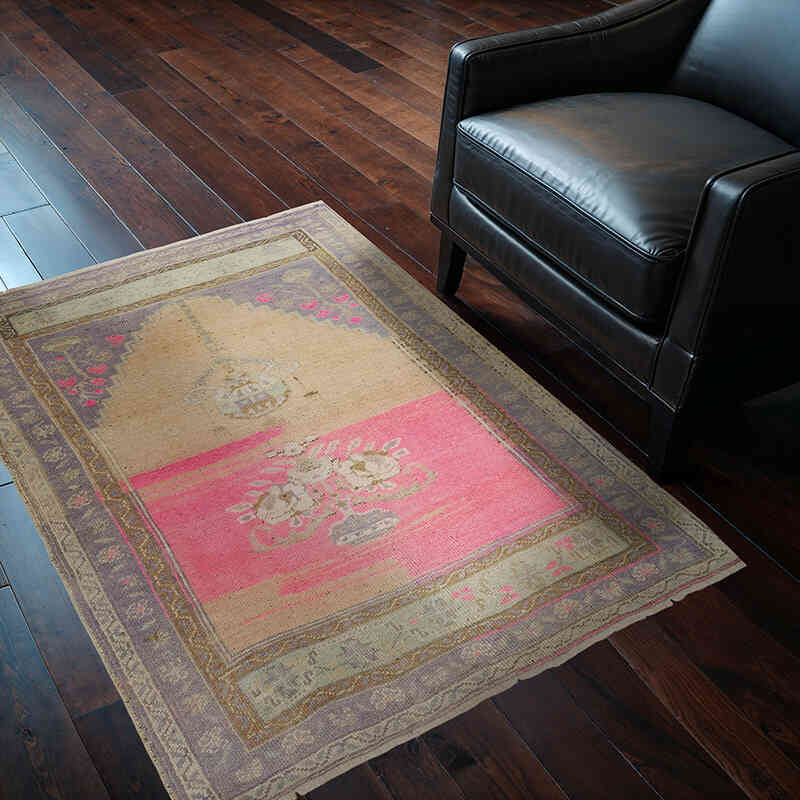 Vintage Turkish Hand-Knotted Rug - 3' 5" x 4' 4" (41" x 52") - K0072080