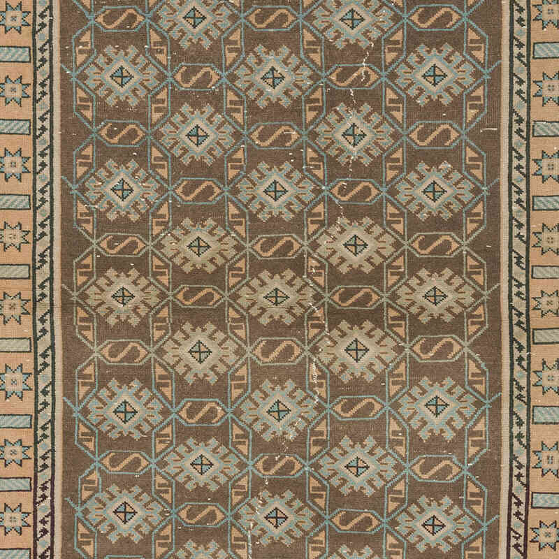 Alfombra Vintage Turca Anudada a Mano - 132 cm x 208 cm - K0072092