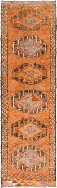 Vintage Tribal Runner Rug - 3' 4" x 11' 4" (40" x 136")