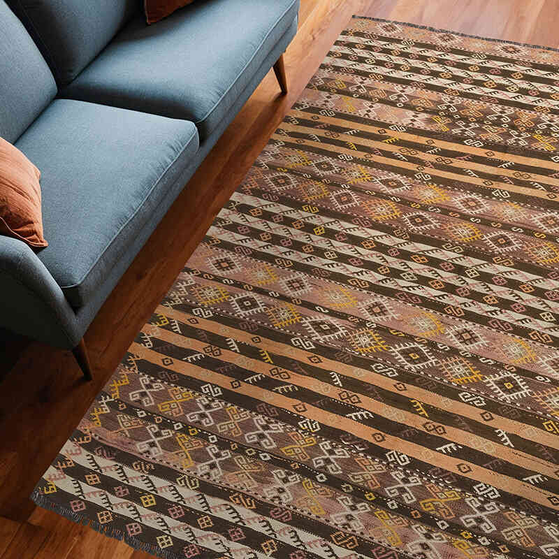Vintage Anatolian Kilim Rug - 6' 6" x 8' 5" (78" x 101") - K0072106