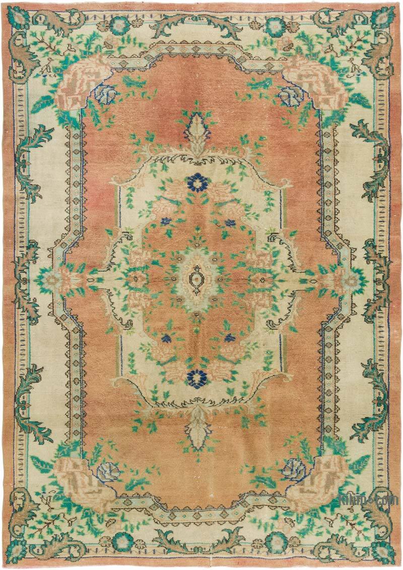 Vintage Turkish Hand-Knotted Rug - 6' 4" x 9'  (76" x 108") - K0072109