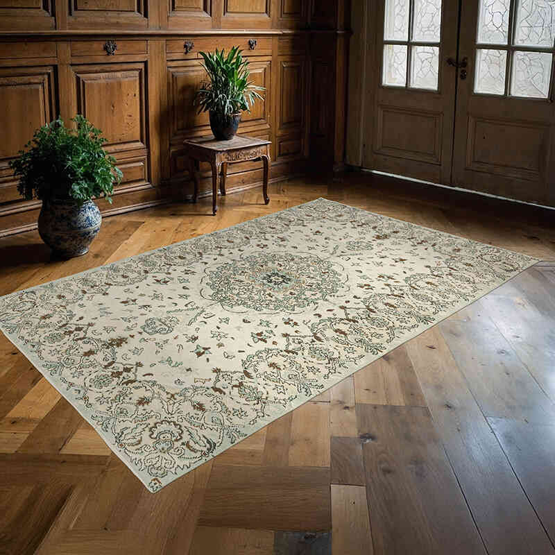 Vintage Turkish Hand-Knotted Rug - 5' 8" x 8' 8" (68" x 104") - K0072115