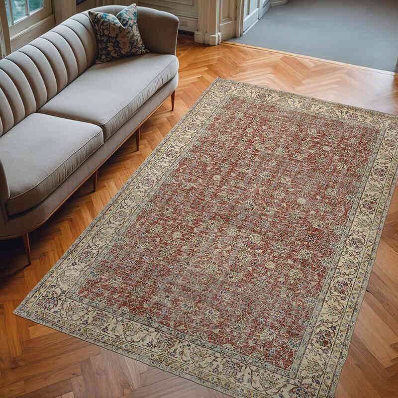 Vintage Turkish Hand-Knotted Rug - 6' 3" x 9' 8" (75" x 116") - K0072120