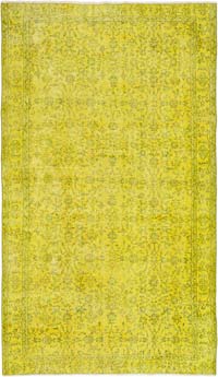 Boyalı El Dokuma Vintage Halı - 158 cm x 270 cm
