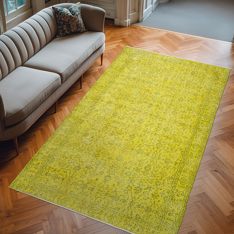Alfombra Turca Vintage Sobre-teñida - 158 cm x 270 cm - K0072121