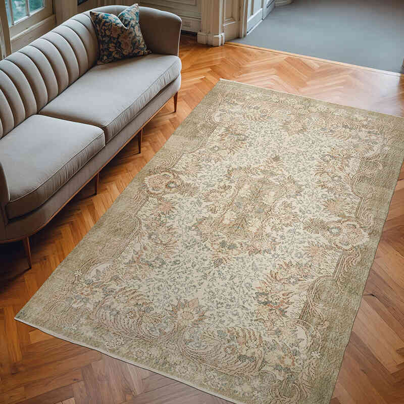 Alfombra Vintage Turca Anudada a Mano - 186 cm x 300 cm - K0072125