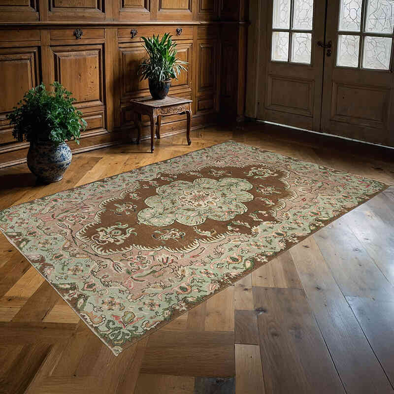 Alfombra Vintage Turca Anudada a Mano - 173 cm x 261 cm - K0072128