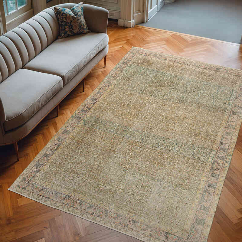Alfombra Vintage Turca Anudada a Mano - 197 cm x 297 cm - K0072129