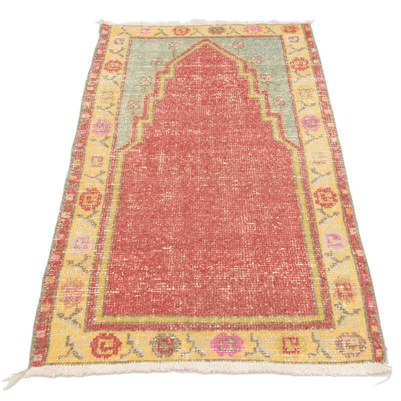 Alfombra Vintage Turca Anudada a Mano - 65 cm x 119 cm - K0072136