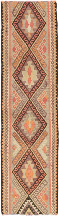Vintage Anadolu Kilim Yolluk - 95 cm x 352 cm