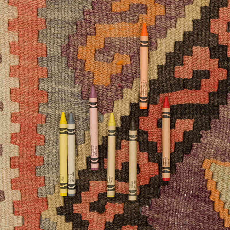 Vintage Tribal Kilim Runner - 3' 1" x 11' 7" (37" x 139") - K0072138