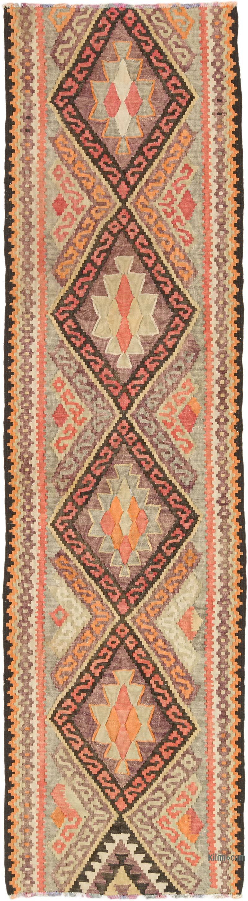 Vintage Tribal Kilim Runner - 3' 1" x 11' 7" (37" x 139") - K0072138