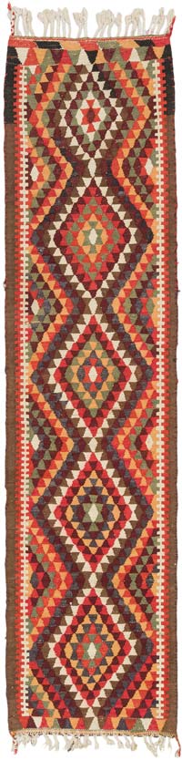 Vintage Tribal Kilim Runner - 2' 9" x 11'  (33" x 132")