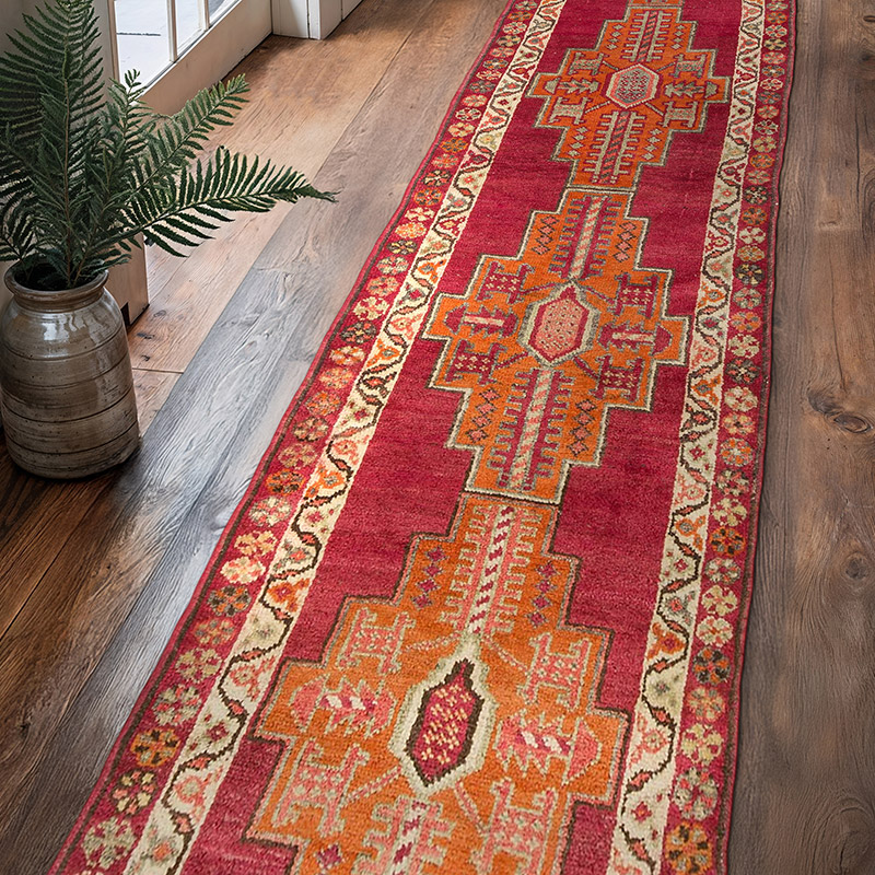 Vintage Tribal Runner Rug - 3'  x 12' 4" (36" x 148") - K0072171
