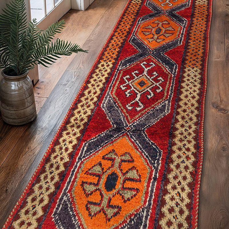 Alfombra Vintage de pasillo - 94 cm x 350 cm - K0072172