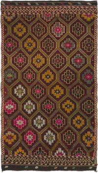 Vintage Anatolian Jijim Rug - 5' 5" x 9' 10" (65" x 118")
