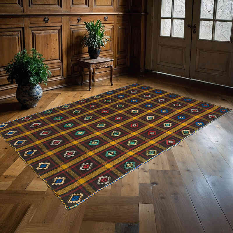 Vintage Anatolian Jijim Rug - 5' 2" x 8'  (62" x 96") - K0072258