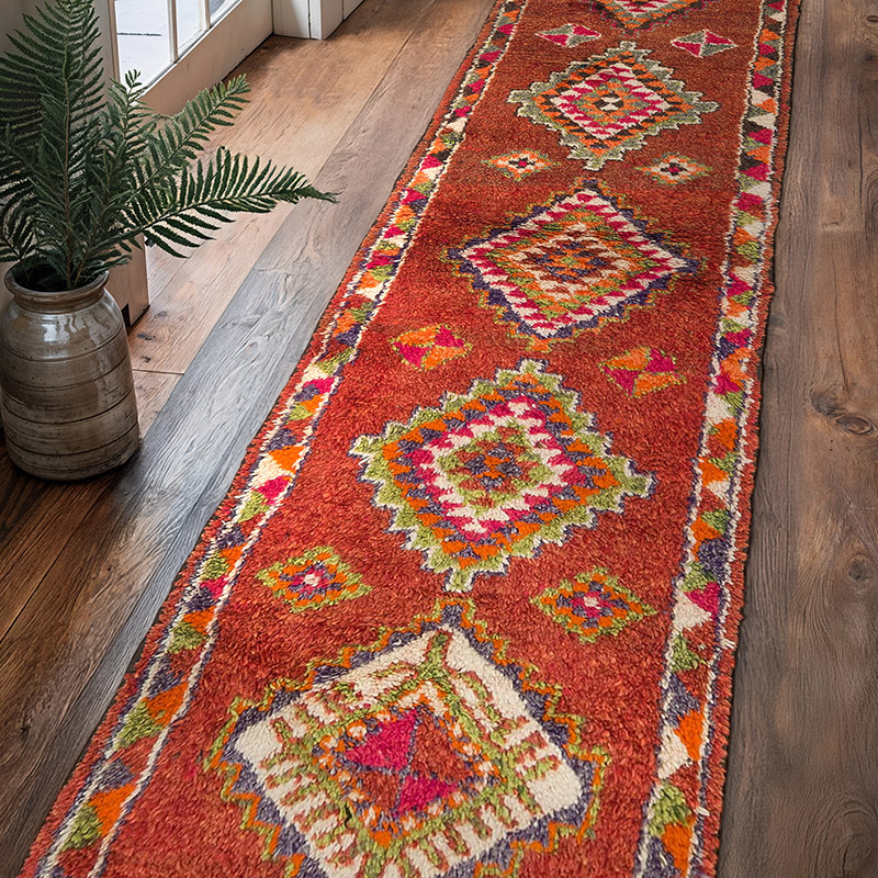 Vintage Tribal Runner Rug - 2' 11" x 12' 4" (35" x 148") - K0072271