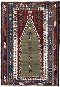 Vintage Konya Obruk Kilim Rug - 4' 6" x 6' 2" (54" x 74")