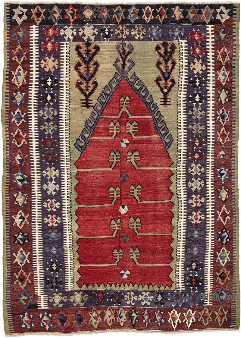 Vintage Konya Obruk Kilim Rug - 4' 7" x 6' 4" (55" x 76") - K0072494