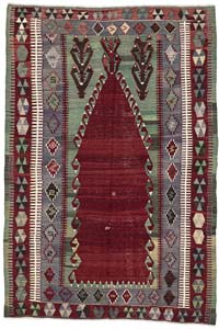 Vintage Konya Obruk Kilimi - 125 cm x 182 cm
