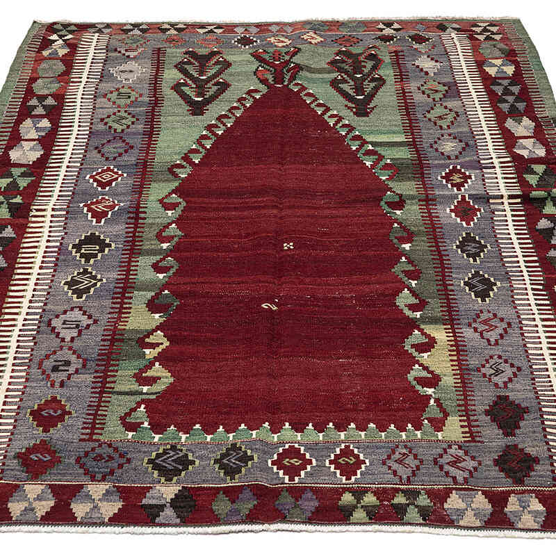 Vintage Konya Obruk Kilim Rug - 4' 1" x 6'  (49" x 72") - K0072495