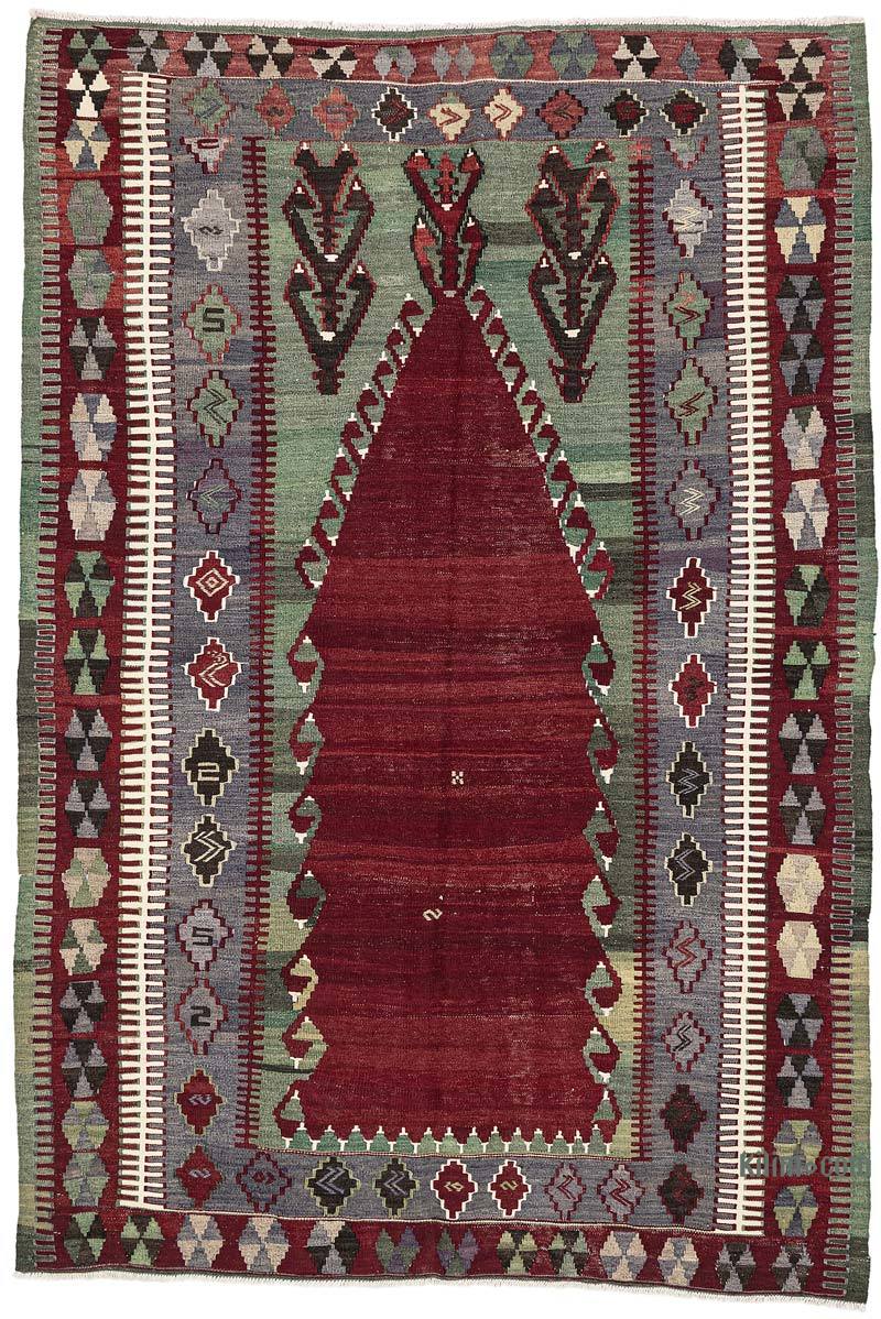Vintage Konya Obruk Kilim Rug - 4' 1" x 6'  (49" x 72") - K0072495
