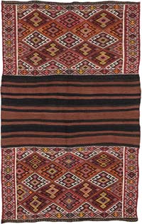 Vintage Bayburt Kilim Rug - 3' 5" x 5' 1" (41" x 61")