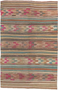 Vintage Denizli Kilim Rug - 4' 10" x 7' 5" (58" x 89")